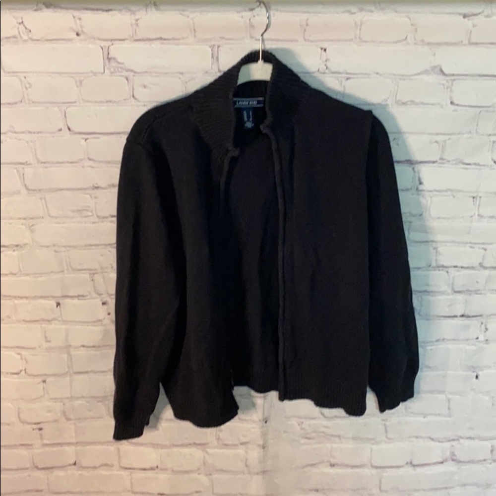 𝅺lands End | Black Zipper Up Sweater | L